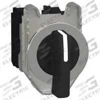 SCHNEIDER Selector Switch: 30 mm Panel Mounting Size, 3 Positions, Extended Lever, 2NO, Metallic (MPN XB4FJ53). Key specifications — AC Contact Rating: 3 A @ 240 V; Action: Momentary/Maintained/Momentary; Cam: No Cam Included; DC Contact Rating: 0.55 A @ 125 V; Hazardous Location Specification: Not Rated; Operator Head Material: Plastic; Operator Head Type: Long-Handled Knob; Operator Illumination: Non-Illuminated.