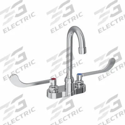 ELKAY Handle-Operated Faucet: Elkay, Brass, Centerset, Deck, 2 Mounting Holes - Centerset Kitchen Faucets