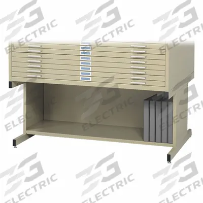 SAFCO PRODUCTS Flat File Cabinet Base: White, 20 in Overall Ht, 35 1/2 in Overall Dp - Bases for Flat File Cabinets