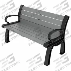 ULTRASITE Heritage Outdoor Bench: Heritage, 48 in Overall Lg, 30 in Overall Ht, Gray, Black (MPN PB 4GRABFHER). Key specifications — Manufacturer Part Number: PB 4GRABFHER; Brand: ULTRASITE; Frame Color: Black; Product Type: Outdoor Bench; Seat Color: Gray; Series: Heritage.