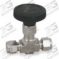 PARKER Needle Valve: Inline Valve Body, 316 Stainless Steel, Integral Bonnet, 1/8 in Pipe Size, PTFE (MPN 2A-V2LN-SS). Key specifications — For Media: Oil; Standards: ISA S75.02; Brand: PARKER; Valve Series: V; Stem Type: Regulating; Connection Type - Side 1: Compression; Connection Type - Side 2: Compression; Connection Type: Compression x Compression.