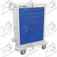 LAKESIDE General Medical Supply Cart with Drawers: Steel, (2) Swivel/(2) Swivel with Brake, Gray (MPN C-630-K-2B). Key specifications — Material: Steel; Drawer Color: Dark Blue; Brand: LAKESIDE; Caster/Wheel Configuration: (2) Swivel with Brake; Cabinet Color: Gray.