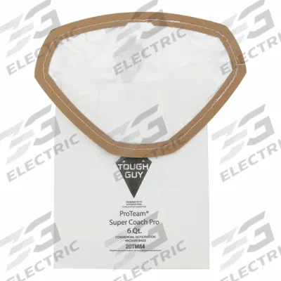 APPROVED VENDOR Vacuum Bag: ProTeam, Dry, Paper, 2-Ply, Std - Backpack Vacuum Bags