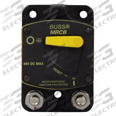 BUSSMANN Hi-Amp Circuit Breaker: CB187F, 48V DC, 5 kA at 48V DC - Flush Mount Automotive Circuit Breakers