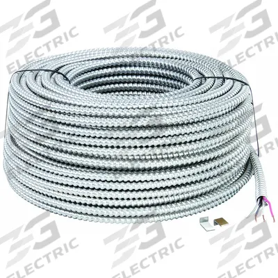 SOUTHWIRE Metal Clad Armored Cable: 10 AWG, 3 Conductors, Copper, 250 ft, Aluminum - Standard Metal-Clad Cables