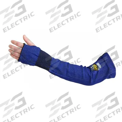 MECHANIX WEAR Knit Sleeves: Cut Level A7, With Thumbhole, 18 in Lg, Universal, HPPE, Blue - Heavy-Duty Cut-Resistant Sleeves