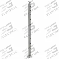 LAVI 316 Cable Rail Center Post: 4 in x 4 in, Center, Floor Mounted Rail Mounting, 1 Rail Levels (MPN 49-C424/42/F/B/C/AS). Key specifications — attr1047618: LAVI 316; attr1047619: Silver; attr1047628: Round; attr1047632: Stainless Steel; attr1047638: 1; attr1047646: Floor Mounted.