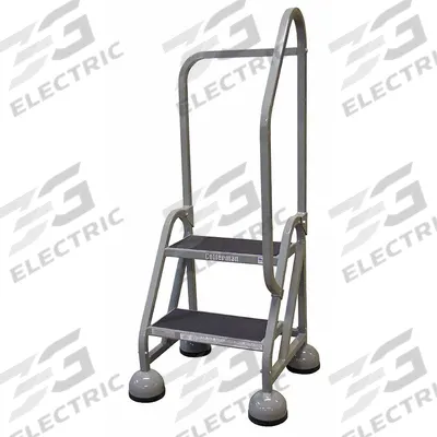 COTTERMAN Rolling Ladder: 1.5 ft Platform Ht, Partially Assembled, Steel - Steel Ultra-Stable Weight-Actuated Ladders