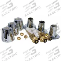 APPROVED VENDOR Shower and Tub Rebuild Kit: Circle Trim Plate, Chrome Finish, Knob Faucet Handle (MPN RBK6346). Key specifications — Compatible Product Type: Price Pfister Bathtub and Shower Faucets; Brand: APPROVED VENDOR; Product Type: Shower Rebuild Kit; Trim Plate Shape: Circle; Handle Material: Brass; Trim Finish/Color: Chrome.
