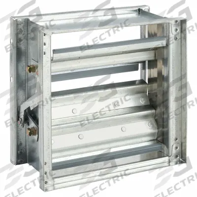 Dayton 11.75"H-W 5"L GStl Volume Control Dampr: 5 in L, 11 3/4 in H, 11 3/4 in W - Rectangular Manual Control Dampers
