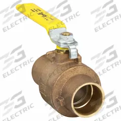 APOLLO Manual Two-Way Ball Valve: 1 1/2 in, Bronze, Straight, Sweat x Sweat, Full Port, Two-Piece (MPN 77C20701A). Key specifications — Brand: APOLLO; Handle: Lever.
