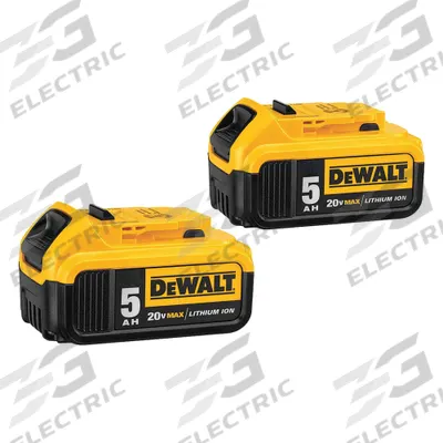 DEWALT Battery: 20V MAX*, 5 Ah, 2 Batteries Included, 20V DC - DEWALT Cordless Tool Batteries