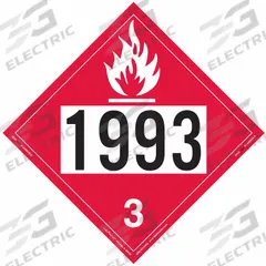 LABELMASTER Flammable Liquid Placard: 1993, 10 3/4 in x 10 3/4 in, 10 3/4 in Label Ht, Vinyl, 25 PK (MPN ZEZ21993). Key specifications — Brand: LABELMASTER; Message: 1993.