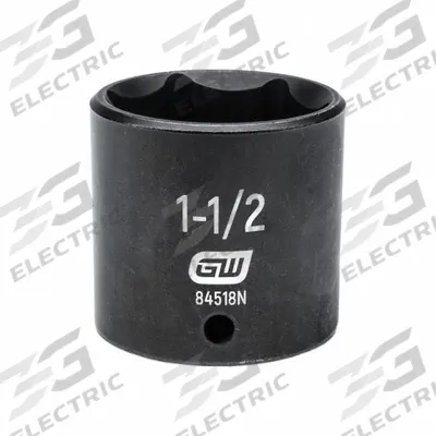 GEARWRENCH General Purpose Impact Sockets: 1/2 in Drive Size, SAE, 1 1/2 in Socket Size - 1/2" Drive Impact Sockets