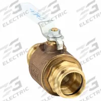 APOLLO Manual Two-Way Ball Valve: 1 1/2 in Size, Brass/Bronze, Straight, Press x Press, Two-Piece (MPN 77WLF10701A). Key specifications — Brand: APOLLO; Handle: Lever.