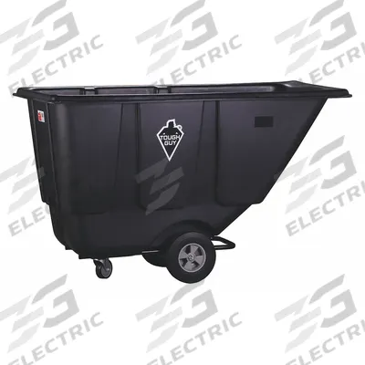 TOUGH GUY Tilt Truck: 13.5 cu ft, 300 lb, 60 in L x 30 in W x 42 1/2 in H, Black - General Purpose Plastic Tilt Trucks