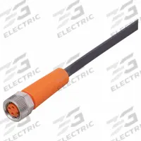 Single-Ended Cordset: M8 Female Straight X Bare Wire, 3 Pins, Black, PUR, 10 m Cable Lg (MPN EVC143). Key specifications — Cable Jacket Color: Black; End 1 Mounting Orientation: Straight; End 1 Gender: Female; End 1 Connection Type: M8; Cable Jacket Material: PUR; Brand: IFM; IP Rating: IP69K; End 2 Connection Type: Bare Wire.