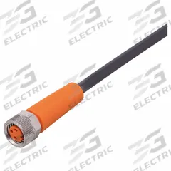 Single-Ended Cordset: M8 Female Straight X Bare Wire, 3 Pins, Black, PUR, 10 m Cable Lg (MPN EVC143). Key specifications — Cable Jacket Color: Black; End 1 Mounting Orientation: Straight; End 1 Gender: Female; End 1 Connection Type: M8; Cable Jacket Material: PUR; Brand: IFM; IP Rating: IP69K; End 2 Connection Type: Bare Wire.