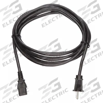 APPROVED VENDOR Power Cord: 15 ft Lg, 3/14, 5-15P Plug, C13 Receptacle, SJT, PVC - Electronic Equipment Power Cords