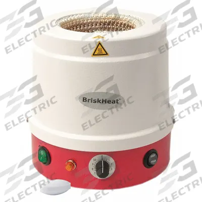 BRISKHEAT Heating Mantle: 1 L Capacity, 325 W Watt - Max, Plastic, Metal - Metal-Housed Heating Mantles with Built-in Magnetic Stirrers