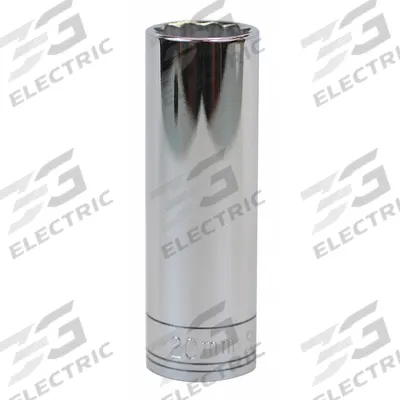 SK PROFESSIONAL TOOLS Socket: Metric, 1/2 in Drive Size, 20 mm Socket Size, 12-Point, Deep - 1/2" Drive Hand Sockets