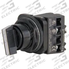 SIEMENS Selector Switch: 30 mm Panel Mounting Size, 3 Positions, Extended Lever, 1NO/1NC, Metallic (MPN 52SW2CABA1). Key specifications — AC Contact Rating: 10 A @ 600 V; Action: Maintained/Maintained/Maintained; Cam: C; DC Contact Rating: 5 A @ 600 V; Hazardous Location Specification: Not Rated; Operator Head Material: Plastic; Operator Head Type: Long-Handled Knob; Operator Illumination: Non-Illuminated.