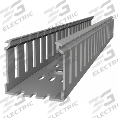 THOMAS & BETTS Wiring Duct: 2 in Nom Wd, 3.5 in Slot Ht, 4 in Nom Ht, 0.3 in Slot Wd, PVC - Screw-Mount Slotted Wiring Ducts & Snap-On Covers
