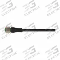 Cordset: M12 Female Straight X Bare Wire, 4 Pins, Black, PVC, 1 m Cable Lg, 4 A Max Current (A) (MPN 7000-12221-6140100). Key specifications — Cable Jacket Color: Black; End 1 Gender: Female; End 1 Mounting Orientation: Straight; End 2 Connection Type: Bare Wire; IP Rating: IP65; Brand: MURRELEKTRONIK; Wire Size: 22 AWG; Cable Jacket Material: PVC.