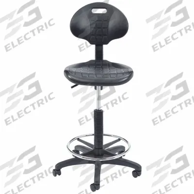 NATIONAL PUBLIC SEATING Drafting Chair: Polyurethane Task Stool, Black - Armless Drafting Chairs