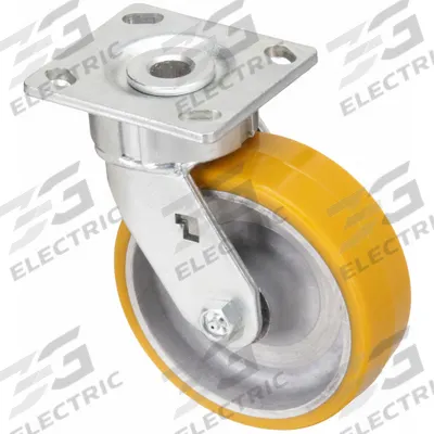 APPROVED VENDOR Plate Caster: Swivel, No Brake, Polyurethane, 6 in Wheel Dia., 2 in Wheel Wd - General-Purpose Maintenance-Free Plate Casters