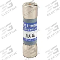 LITTELFUSE Fuse: FLA Series, Midget, Time-Delay, 4 A, 125 V AC, 13/32 in x 1 1/2 in, Indicating (MPN FLA004). Key specifications — Series: FLA; Brand: LITTELFUSE.