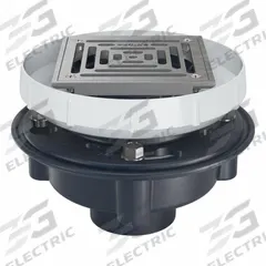 ZURN Floor Drain: 8 1/4 in Overall Dia, 6 in Grate Size, 4 in Nominal Pipe Size, Solvent Weld, PVC (MPN EZ1-PV4-S6-SS). Key specifications — Color: Silver; Connection Type: Solvent Weld; Brand: ZURN; Includes: Stainless Mesh Screen.
