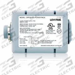 LEVITON Power Pack: OPP20, LED, Hard Wired, 120/208/220/230/240/277V AC, 24V DC, OPP20-D1. Key specifications — Manufacturer Part Number: OPP20-D1; Communication Method: Hard Wired; Compatible with Series: OPP20; Input Voltage: 120/208/220/230/240/277V AC; Lighting Technology: LED; Output Voltage: 24V DC; Brand: LEVITON.