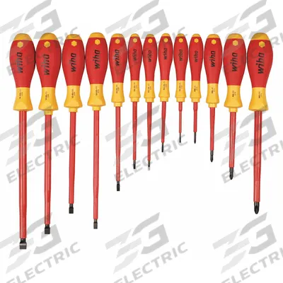WIHA Insulated Screwdriver Set: 11-20 Pieces, 13 Pieces, Phillips/Slotted Tip - Insulated Screwdriver Sets