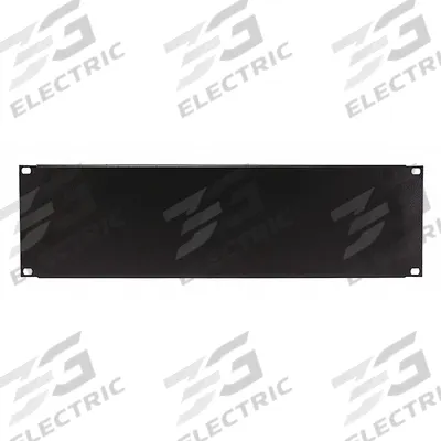 MONOPRICE Blank Panel: 3 Rack Units, 19 in Overall Wd, 5 1/4 in Overall Ht, Black - Blank Filler Panels