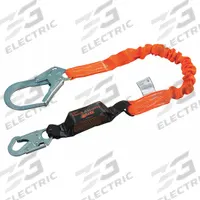 MILLER BY PIP Shock-Absorbing Lanyard: Shock Pack, Steel Rebar Hook, Steel Snap Hook, 1 Legs, Orange (MPN T6112SS/6FTAF). Key specifications — Brand: MILLER BY PIP; Color: Orange; Visual Load Indicator: No; Shock-Absorbing Lanyard Material: Polyester.