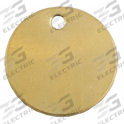 C.H. HANSON Blank Tag: Brass, Brass, 0.04 in Thick, Round, 1 1/2 in x 1 1/2 in - General Purpose Blank Valve Tags