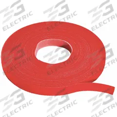 RIP-TIE Hook-and-Loop Cable Tie Roll: 75 ft Lg, 0.25 in Wd, 50 lb Tensile Strength, Red (MPN W-75-QRL-RD). Key specifications — Color: Red; Material: Polyethylene; Brand: RIP-TIE.