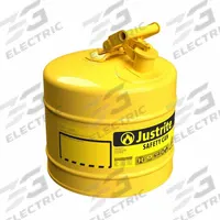 JUSTRITE TYPE I SAFETY CAN: For Use With Diesel, 5 gal Capacity, Powder Coated Steel, Yellow (MPN 7150200). Key specifications — Brand: JUSTRITE.