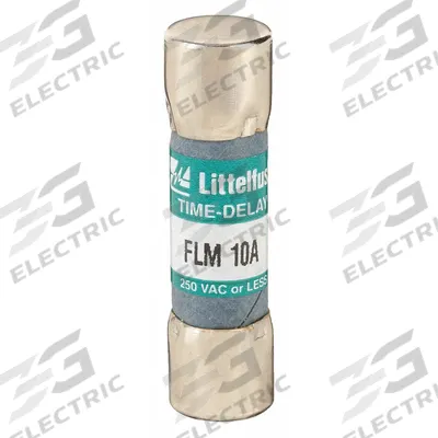 LITTELFUSE Fuse: FLM Series, Midget, Time-Delay, 10 A, 250 V AC, 13/32 in x 1 1/2 in - Time-Delay Cylindrical Fuses