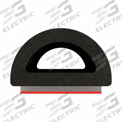 FAIRCHILD Seal: D-Shaped, Self-Adhesive Mounting, Std, EPDM, 50 ft Overall Lg - D-Section Foam Rubber Seals