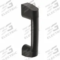 ELESA Self-Extinguishing Pull Handle: Unthreaded Holes, Plastic, Black, 24 mm, 113 mm Grip Lg (MPN 260830-C1). Key specifications — Screw Size: M6; Brand: ELESA; Color: Black.