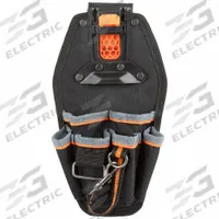 KLEIN TOOLS Tool Pouch: 6 1/2 in W x 3 1/4 in D x 11 in H, 6 Pockets, For 2 1/2 in Belt Wd - Max (MPN 55830MB). Key specifications — attr1135822: Polyester; attr1201302: Pliers; attr1124797: KLEIN TOOLS; attr1135821: Black/Gray/Orange; attr1135832: Clip.