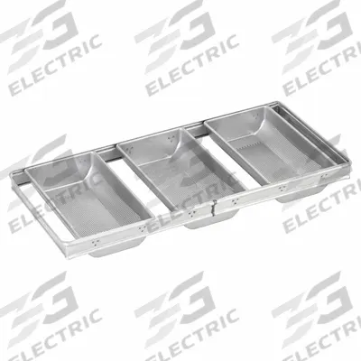 CHICAGO METALLIC Hearth Bread Pan: Aluminized Steel, 3 Slots, 12 1/4 in Overall Wd - Bread & Loaf Pans