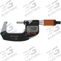 MITUTOYO Digital Outside Micrometer: 1 in to 2 in /25 mm to 50 mm, Inch/Metric, IP65 (MPN 293-181-40). Key specifications — attr1182744: 0.00005 in/0.001 mm; attr1182751: Certificate of Inspection; attr1182776: IP65; attr1182741: MITUTOYO; attr1182743: +/- 0.00005 in; attr1182759: Yes.