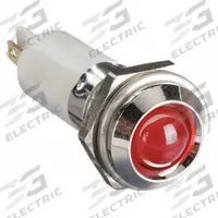 APPROVED VENDOR Raised Panel Light: 12 mm Panel Mounting Hole Dia, LED, Red, Raised Head, M12 (MPN 24M115). Key specifications — Brand: APPROVED VENDOR; Electrical Connection: 0.11 Male Quick Disconnect.