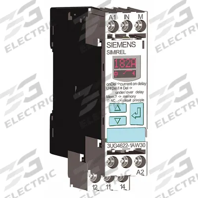 Siemens Digital Monitoring Relay: DIN-Rail Mounted, 15 A Current Rating, 24V AC/DC - DIN-Rail Mounted Relays