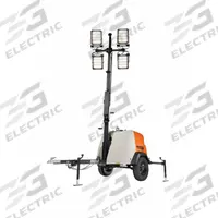 GENERAC Vertical Mast LED: 6 kW Running Watt, LED, 4 Lamps, 320 W Lamp Watt, 188,000 lm Light Output (MPN MLT6SKDS-STD3). Key specifications — Fuel Type: Diesel; Outlets Included: (1) 240V AC 30A Twist Lock (NEMA L6-30R Type); Lighting Technology: LED; Brand: GENERAC; Rated Voltage: 120/240V AC; Engine Brand: Kobota D1005.