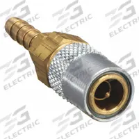 PARKER Hydraulic Quick Connect Hose Coupling: 1/4 in Coupling Size, Brass, 11.36 lpm Max. Flow Rate (MPN PC204AV). Key specifications — Body Material: Brass; Brand: PARKER.