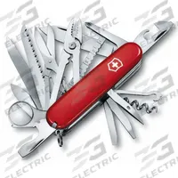 VICTORINOX SWISS ARMY Multi-Tool Kit: 16 Tools, 3 1/2 in Closed Lg, 6 1/4 in Open Lg, Plastic, Red (MPN 1.6795). Key specifications — attr15951: VICTORINOX SWISS ARMY; attr10311: Swiss Army; attr10312: Red; attr15960: Large Screwdriver; attr15963: Plastic; attr15985: Stainless Steel; attr15986: Wire Stripper; attr519229: Full-Size.